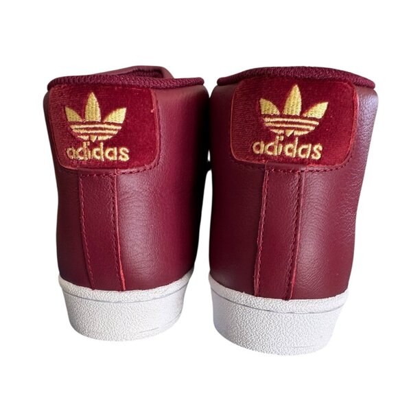 Adidas Originals Pro Model High Top Sneakers Size 5 Burgundy Velvet NIB - Picture 7 of 9